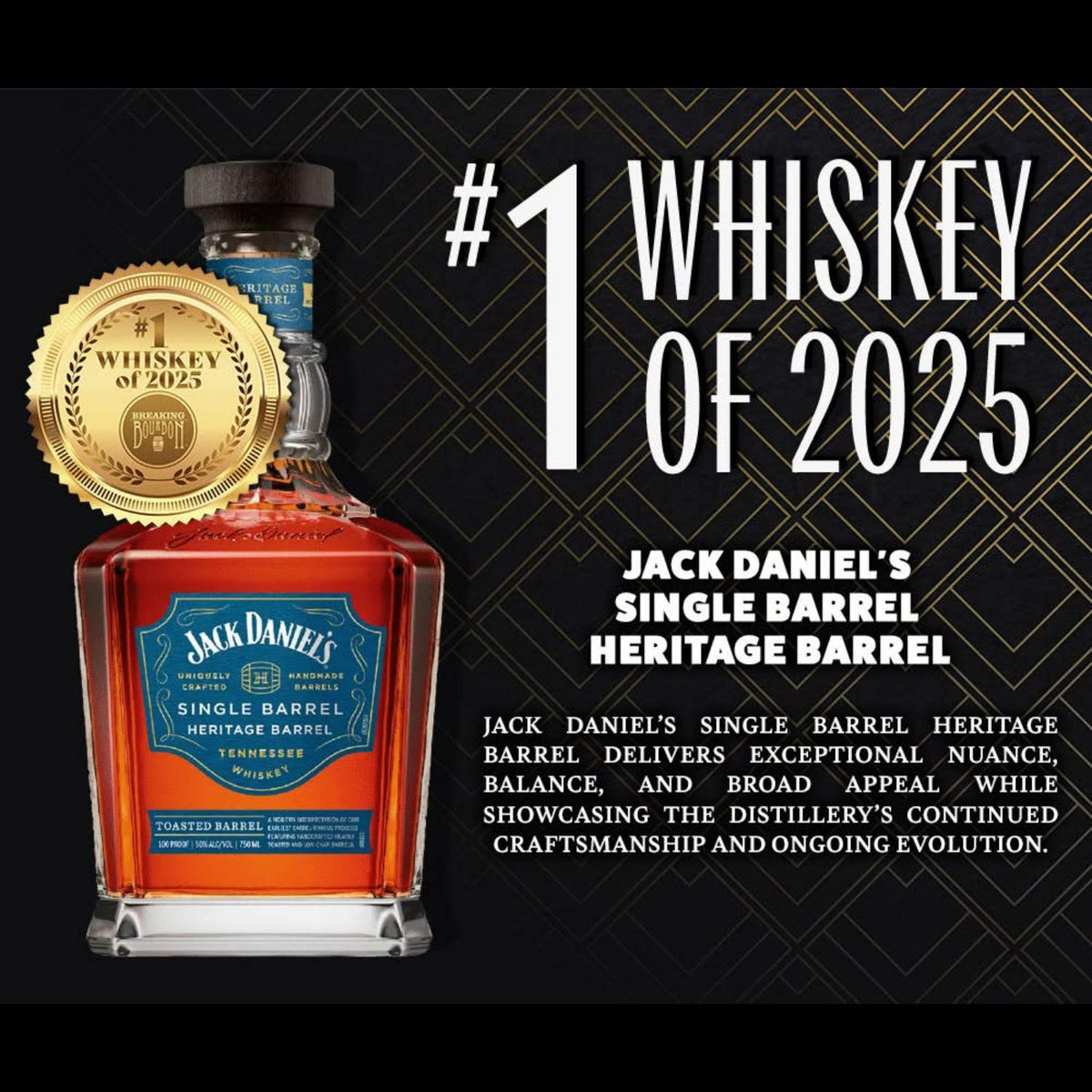 Jack Daniel’s Heritage Toasted Single Barrel 2025 Release, 750 mL