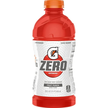 Gatorade Zero Sugar Thirst Quencher Fruit Punch Sports Drinks 28 fl oz Bottle