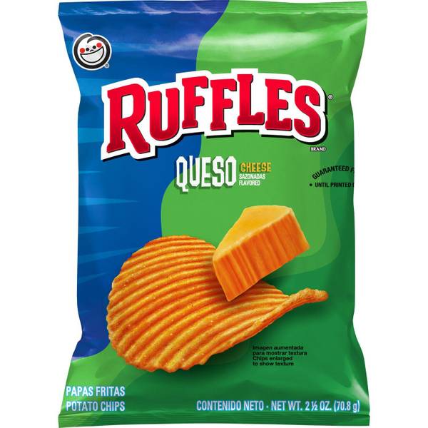 Ruffles Potato Chips with Ridges Queso Cheese - 2.25 oz