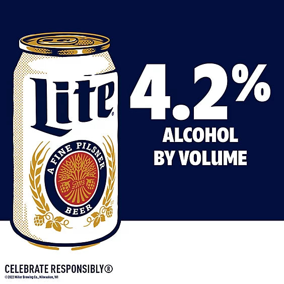 Miller Lite Beer American Style Light Lager 4.2% ABV Cans - 24-12 Fl. Oz.