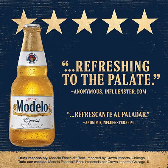 Modelo Especial Lager Mexican Beer 4.4% ABV Bottle - 6-12 Fl. Oz.