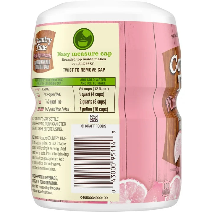 Country Time Pink Lemonade Naturally Flavored with other natural flavor Powdered Drink Mix, 19 oz Canister