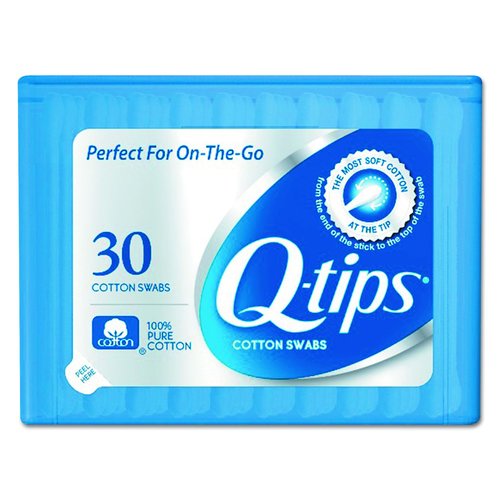 Q-tips Travel Size Cotton Swabs Original For Home First Aid and Beauty 100% Cotton 30 Count