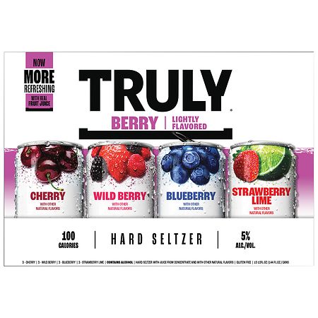 Truly Hard Seltzer Berry Mix Pack - 12pk/12 fl oz Slim Cans