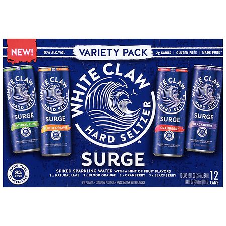 White Claw SURGE Hard Seltzer Variety Pack - 12pk/12 fl oz Slim Cans