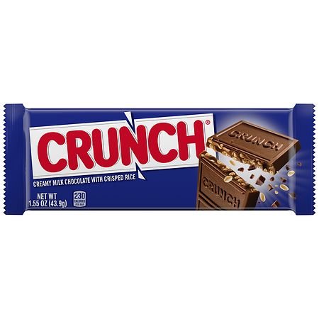 CRUNCH Chocolate Bar Single Creamy Milk Chocolate With Crisped Rice 1.55 oz