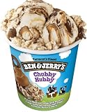 VANILLA MALT ICE CREAM WITH PEANUTTY FUDGE-COVERED PRETZELS WITH FUDGE & PEANUT BUTTERY SWIRLS, CHUBBY HUBBY