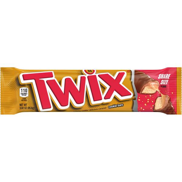 Twix Chocolate Caramel Candy Cookie Bars Sharing Size - 3.02oz