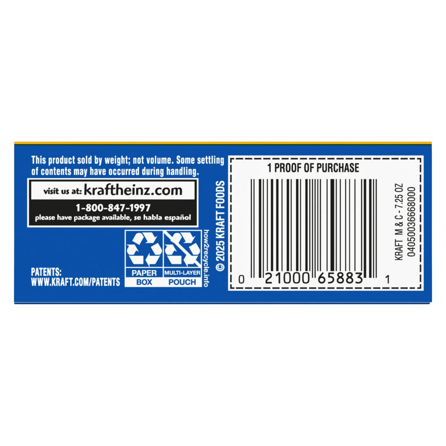 Kraft Original Mac N Cheese Dinner, 7.25 oz Box, Shelf-Stable