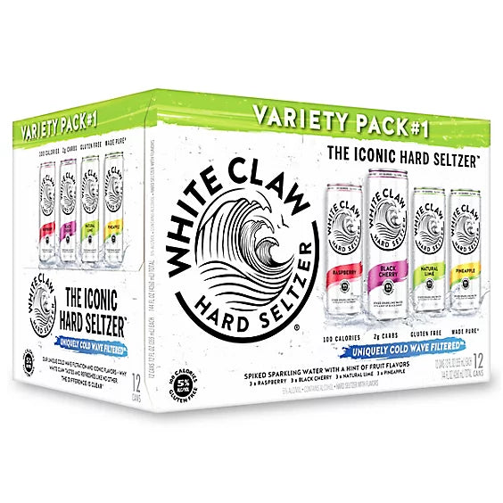 White Claw Hard Seltzer Variety Pack - 12pk/12 fl oz Slim Cans