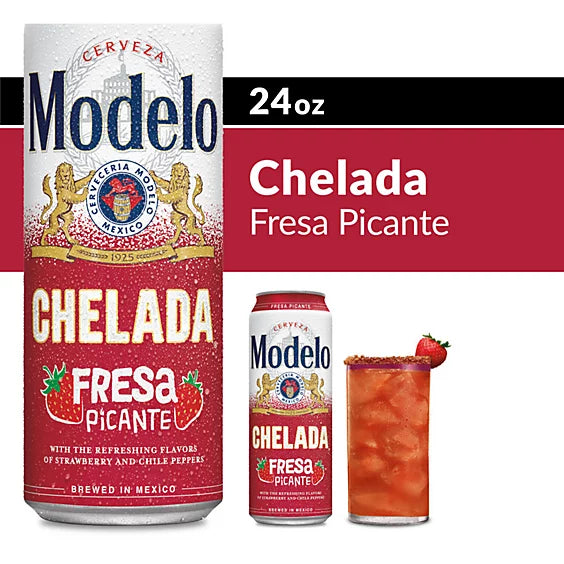 Modelo Chelada Fresa Picante Mexican Import Flavored Beer In Cans - 24 Fl. Oz.