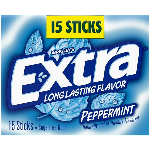 PEPPERMINT LONG LASTING FLAVOR SUGARFREE GUM, PEPPERMINT