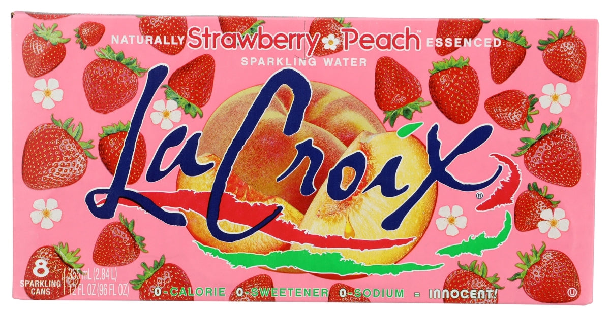 LaCroix Strawberry Peach Sparkling Water - 8pk/12 fl oz Cans