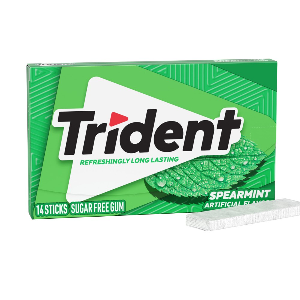 Trident Spearmint Wallet Chewing Gums - 14pc