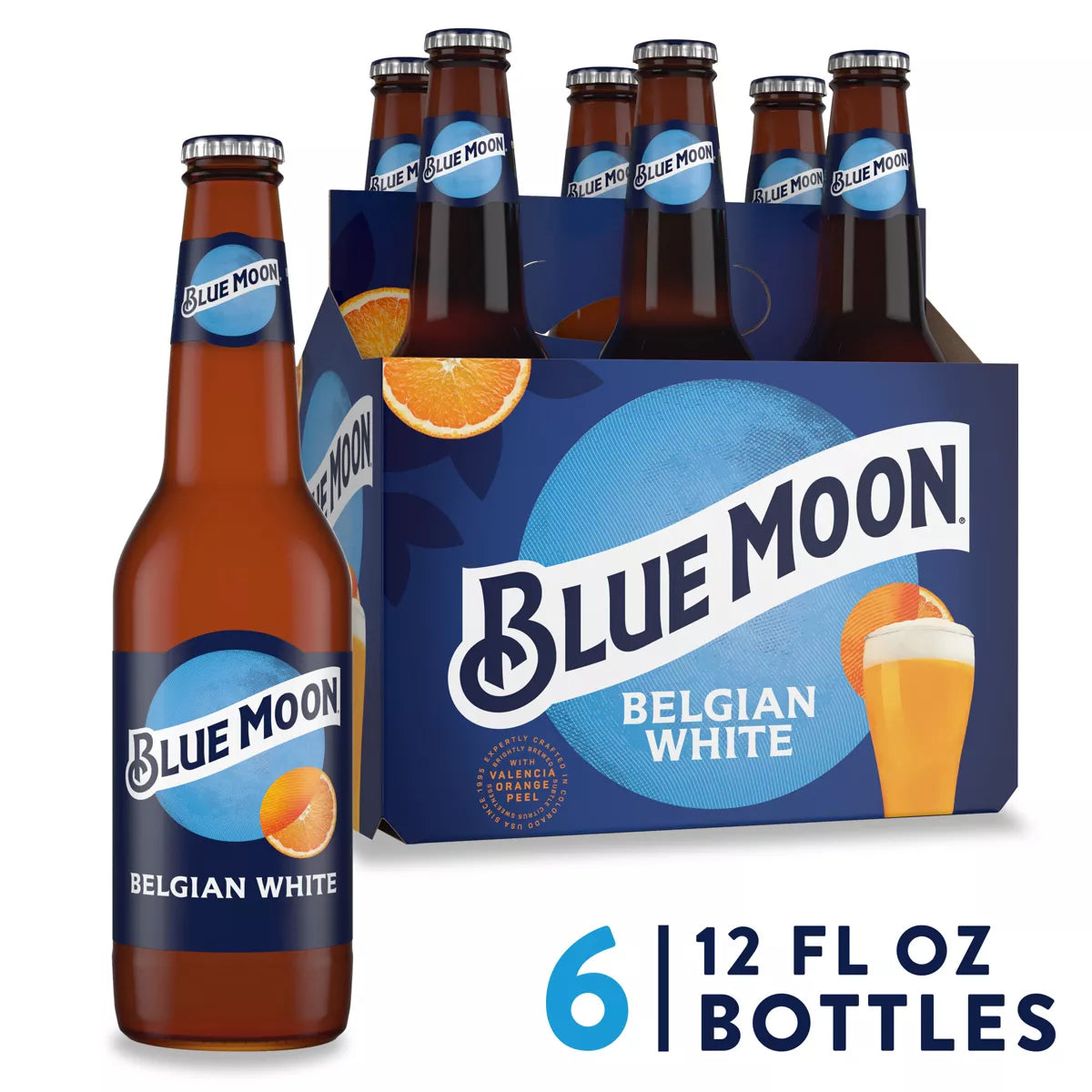 Blue Moon Belgian White Wheat Ale Beer - 6pk/12 fl oz Bottles