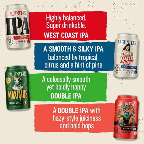 Lagunitas IPA Beer Variety Pack - 12pk/12 fl oz Cans