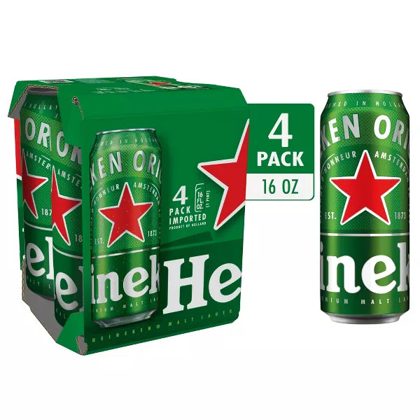 Heineken Original Lager Beer - 4pk/16 fl oz Cans