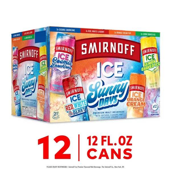 Smirnoff Ice Sunny Days Variety Pack - 12pk/12 fl oz Cans