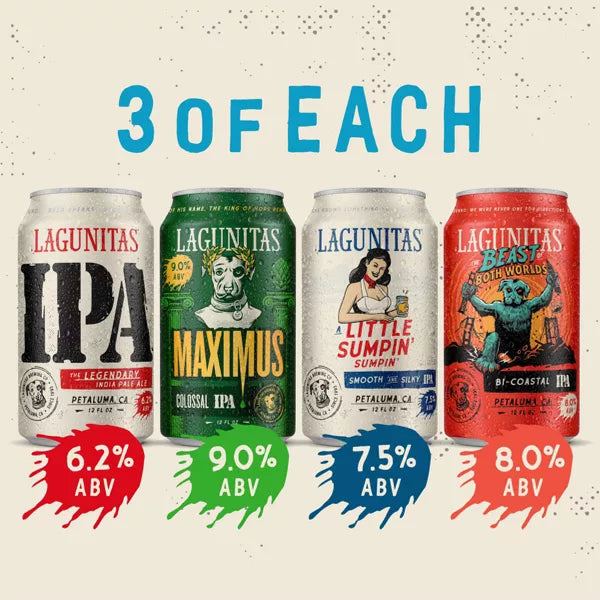 Lagunitas IPA Beer Variety Pack - 12pk/12 fl oz Cans