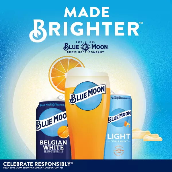 Blue Moon Belgian White Wheat Ale Beer - 12pk/12 fl oz Bottles