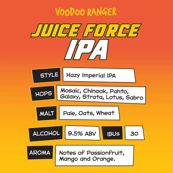 Voodoo Ranger Juice Force IPA Beer - 6pk/ 12 fl oz Cans