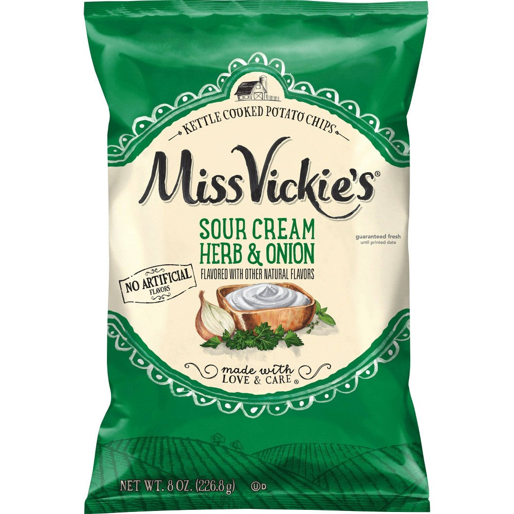 Miss Vickie's Sour Cream Herb & Onion Kettle Cooked Potato Chips - 8oz