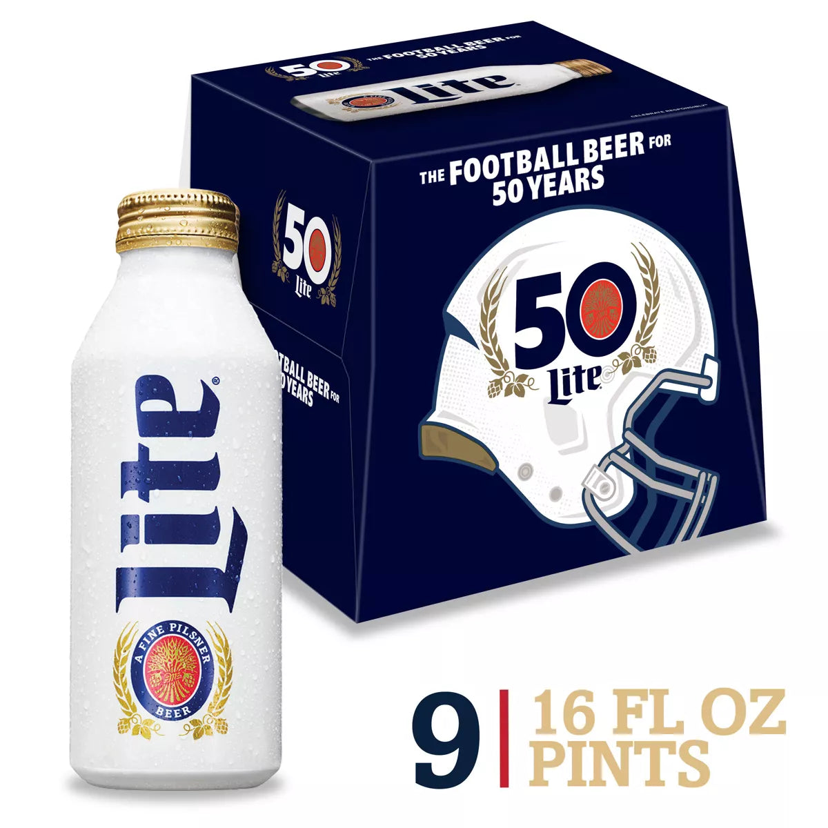 Miller Lite Beer Aluminum Pints 16 oz, 9 pk