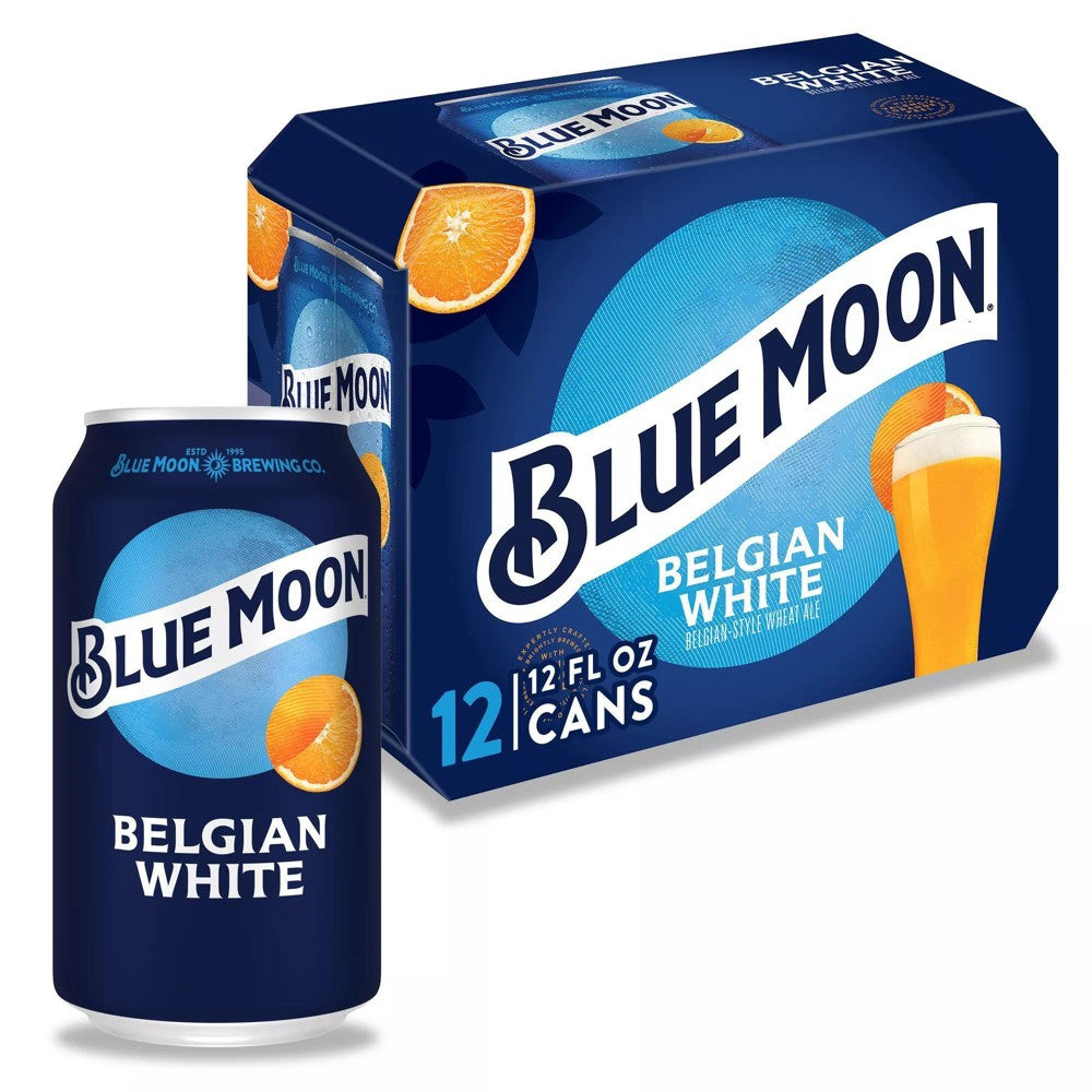 Blue Moon Belgian White Wheat Ale Beer - 12pk/12 fl oz Cans