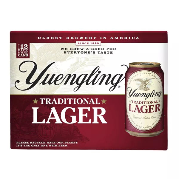 Yuengling Lager, 12 Pack Beer, 12oz Cans