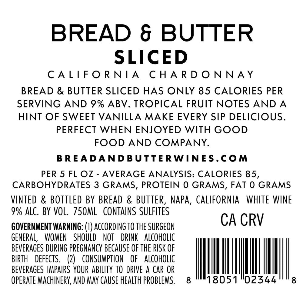 Bread & Butter Sliced Chardonnay Wine - 750ml Bottle