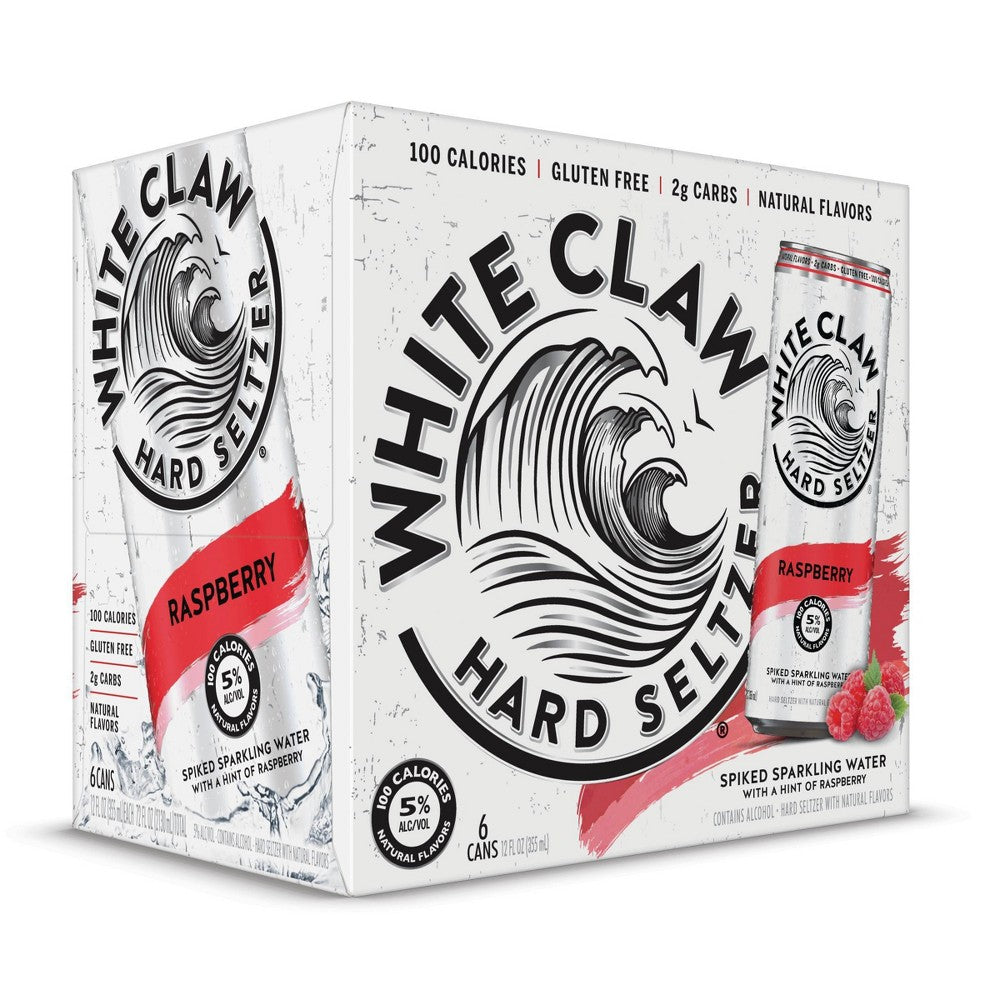 White Claw Raspberry Hard Seltzer - 6pk/12 fl oz Cans