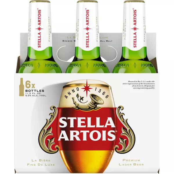 Stella Artois Premium Lager Beer - 6pk/11.2 fl oz Bottles