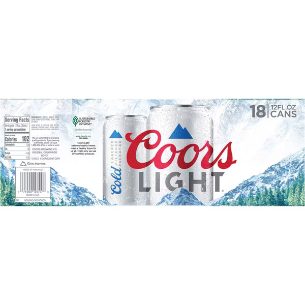 Coors Light Beer - 18pk/12 fl oz Cans