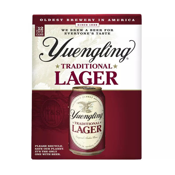 Yuengling Lager, 12 Pack Beer, 12oz Cans