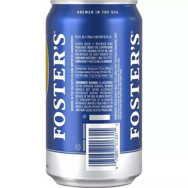 Foster's Australian Lager Beer - 25.4 fl oz Can