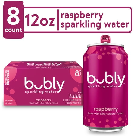 RASPBERRY SPARKLING WATER, RASPBERRYBUBLY