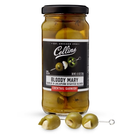 Collins Jalapeno Garlic Stuffed Olives Bloody Mary Cocktail Garnish 4.5oz