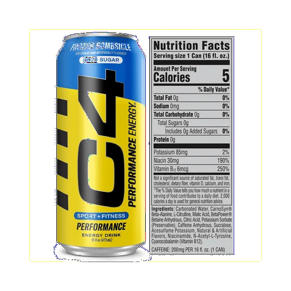 Cellucor C4 Performance Energy Drink Frozen Bombsicle 16oz Single Can