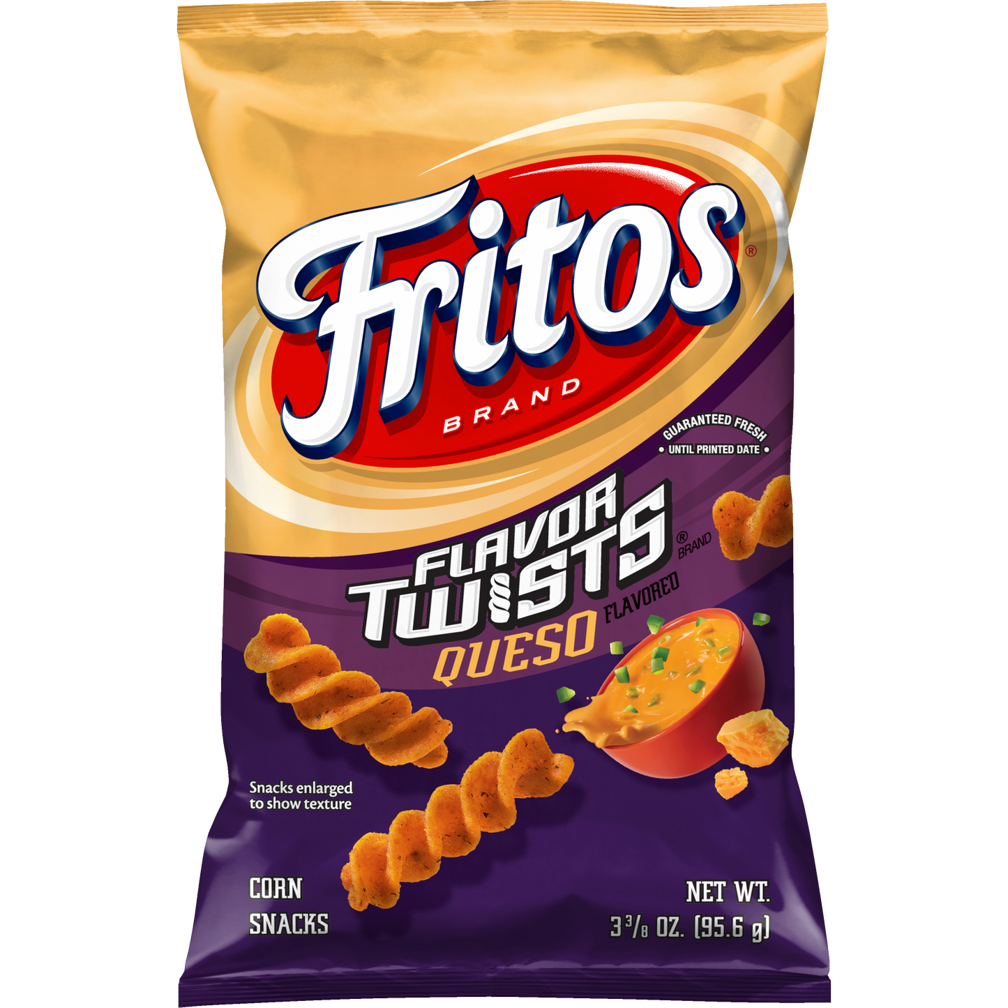 Fritos Flavor Twists Corn Chips Queso Flavored 3 3/8 Oz