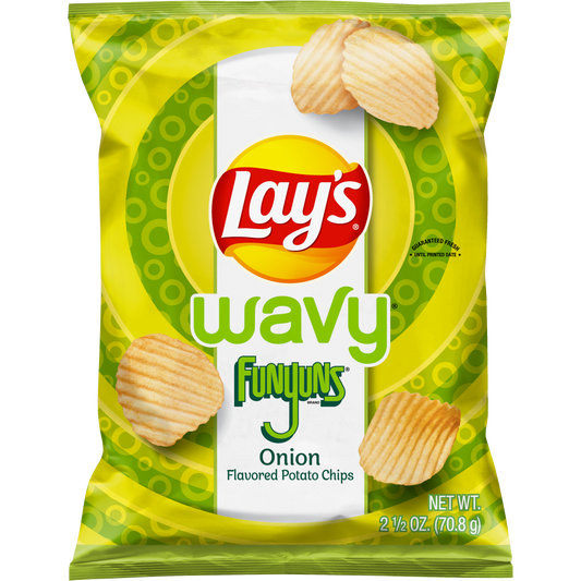 Lay's Wavy Flavored Potato Chips Funyuns Onion 2 1/2 Oz