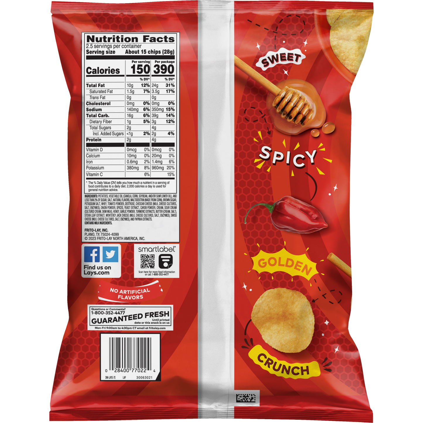 Lay's Potato Chips Sweet & Spicy Honey 2 1/2 Oz