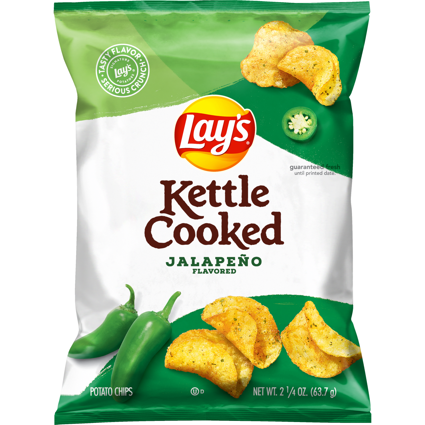 Lay's Kettle Cooked Potato Chips Jalapeno Flavored 2 1/4 Oz