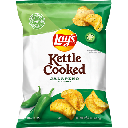 Lay's Kettle Cooked Potato Chips Jalapeno Flavored 2 1/4 Oz