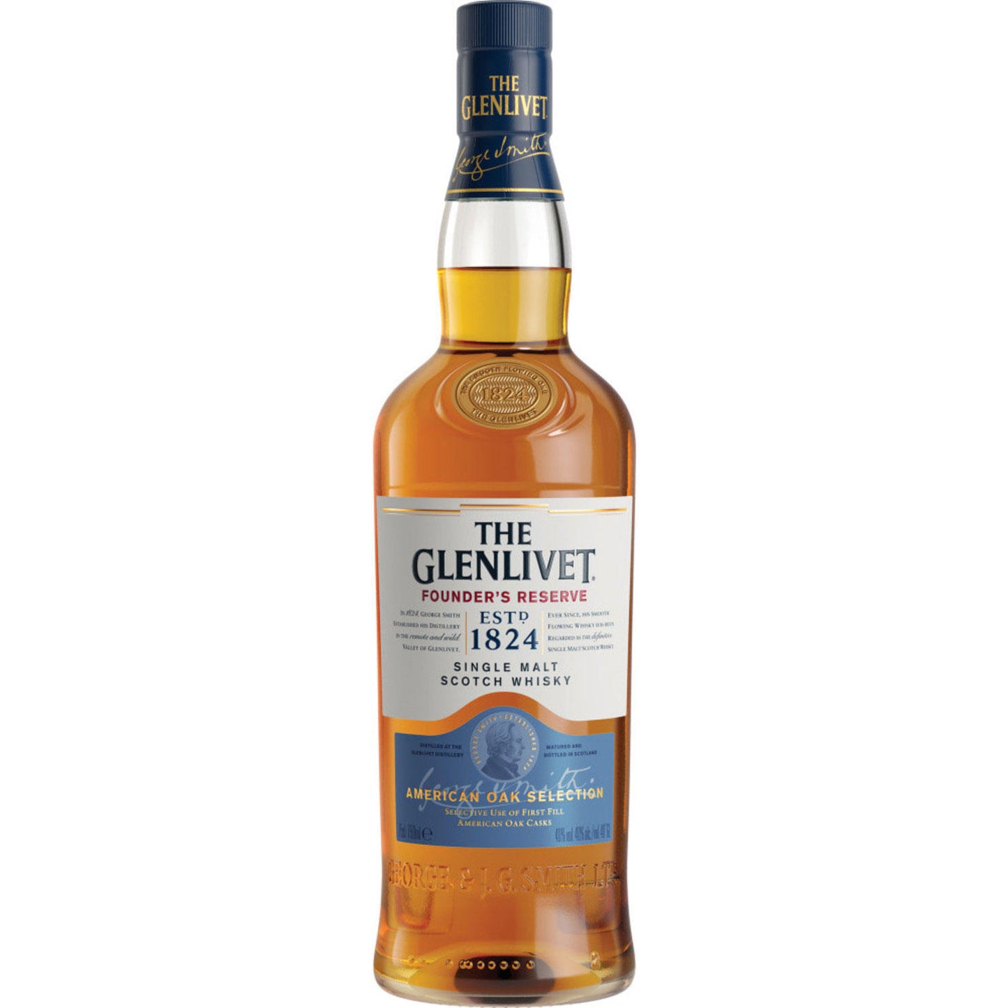 The Glenlivet Single Malt Scotch Whisky Scotland Founder's Reserve 750ml Bottle