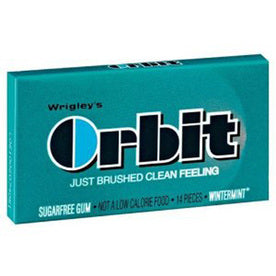 Orbit Gum Wintermint Sugar Free Chewing Gum  Single Pack - 14 Piece