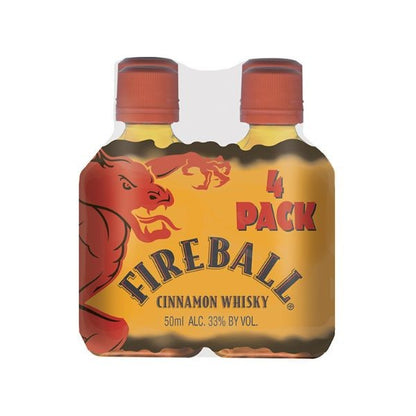 Fireball Cinnamon Whisky 4 Pack 50ml 66 Proof