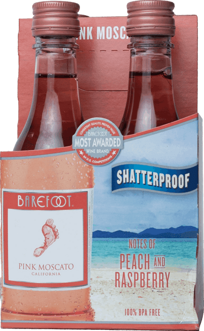 Barefoot Cellars Pink Moscato 4 Single Serve 187ml Bottles