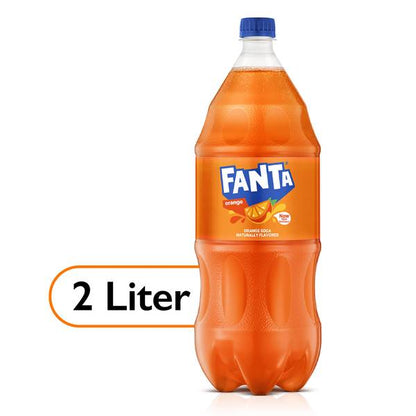 Fanta Orange Fruit Soda Pop  2 Liter Bottle