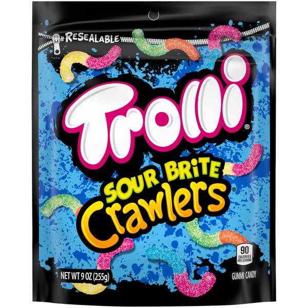TROLLI, SOUR BRITE CRAWLERS MINIS GUMMI CANDY