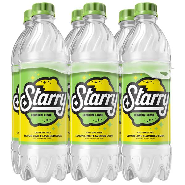 Starry Lemon Lime Soda Pop  16.9 fl oz  6 Pack Bottles